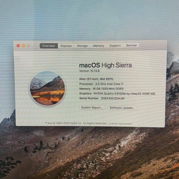 IMAC 27" 2011 – Core i7/16GB/500GB SSD - Image 2