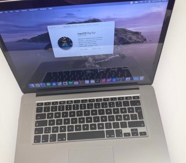 MacBook Pro Retina 15″ macOS Big Sur – Core i7/8GB/500GB SSD - Image 2