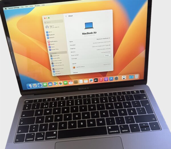 MacBook Air 13″ 2019 – Core i5/8GB/128GB SSD - Image 2