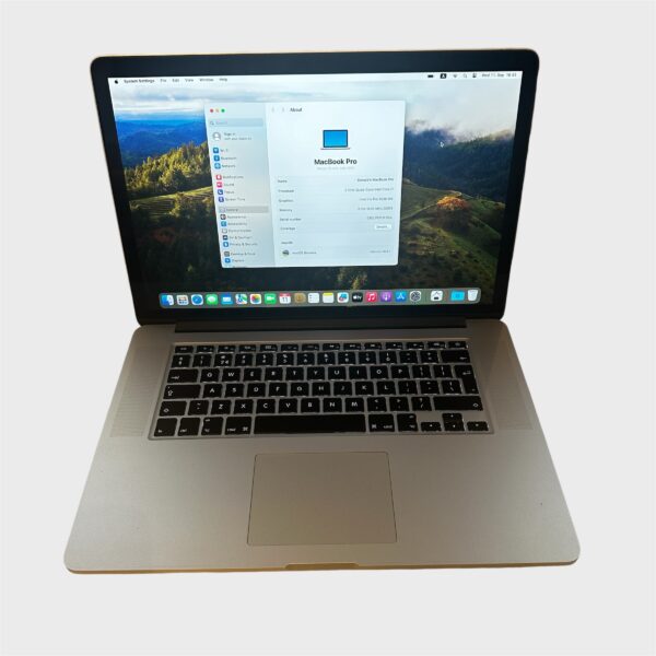 MacBook Pro Retina 15″ macOS Sonoma – Core i7/8GB/250GB SSD