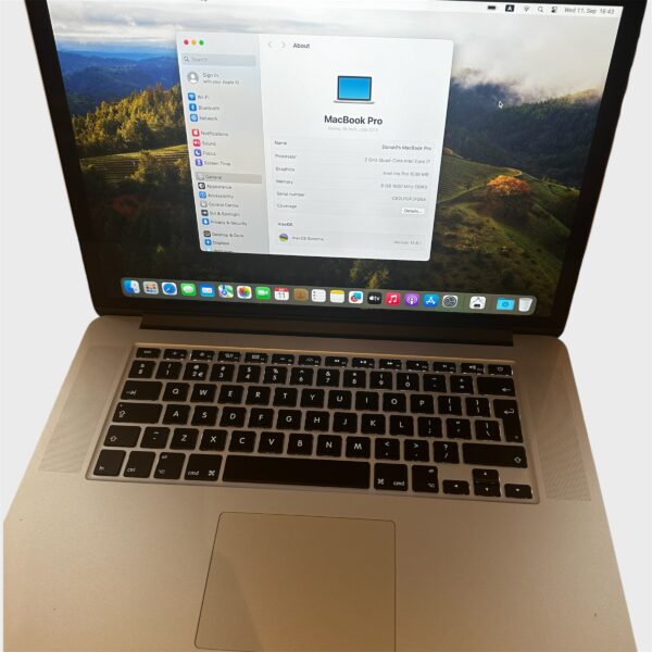 MacBook Pro Retina 15″ macOS Sonoma – Core i7/8GB/250GB SSD - Image 2