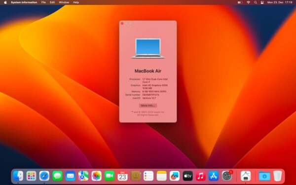 MacBook Air 13" 2014 – Core i7/8GB/500GB SSD - Image 3